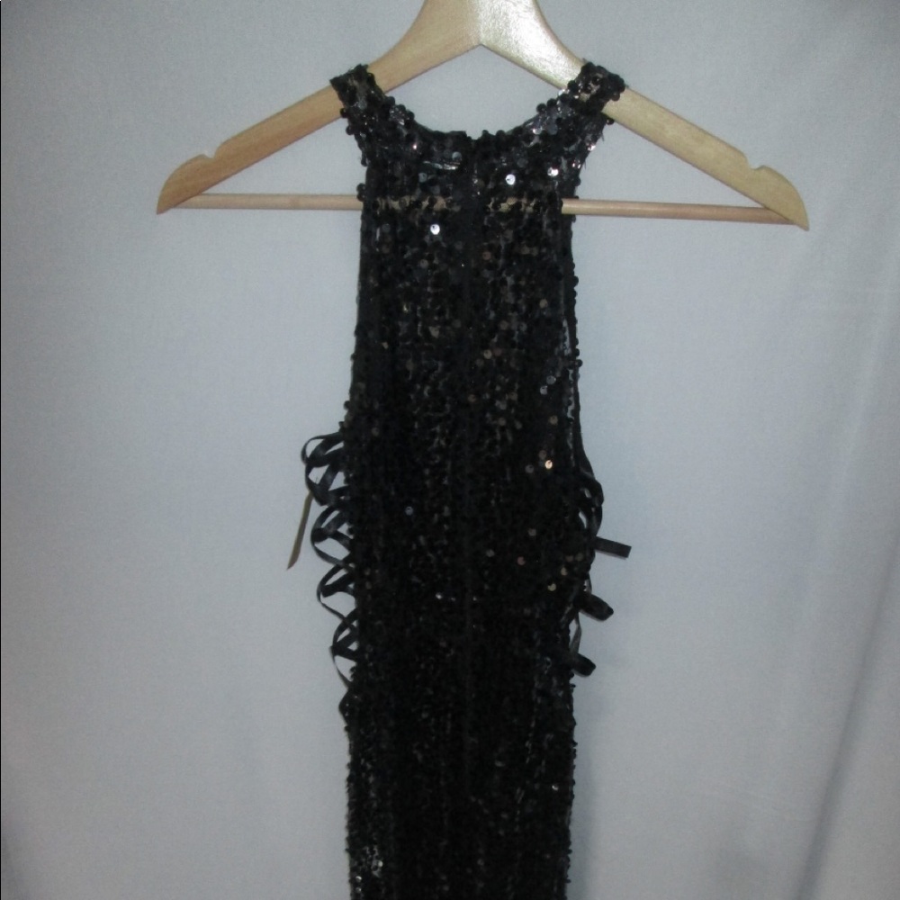 Black see thru all sequence dress size s/m